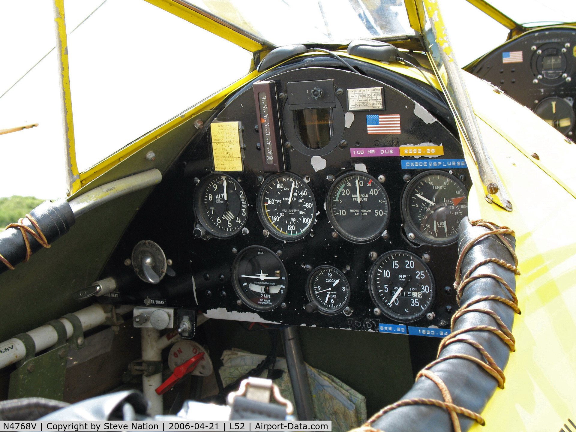 N4768V, Boeing E75 C/N 75-5737, Close-up of cockpit Aircamp Biplane Rides Boeing E75 @ Oceano County Airport, CA