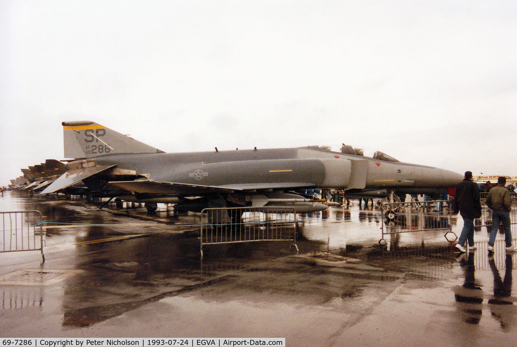 69-7286, 1969 McDonnell Douglas F-4G Phantom II C/N 3964, F-4G Phantom, callsign Rhino 01, of 81st Fighter Squadron/52nd Fighter Wing at Spangdahlem on display at the 1993 Intnl Air Tattoo at RAF Fairford.