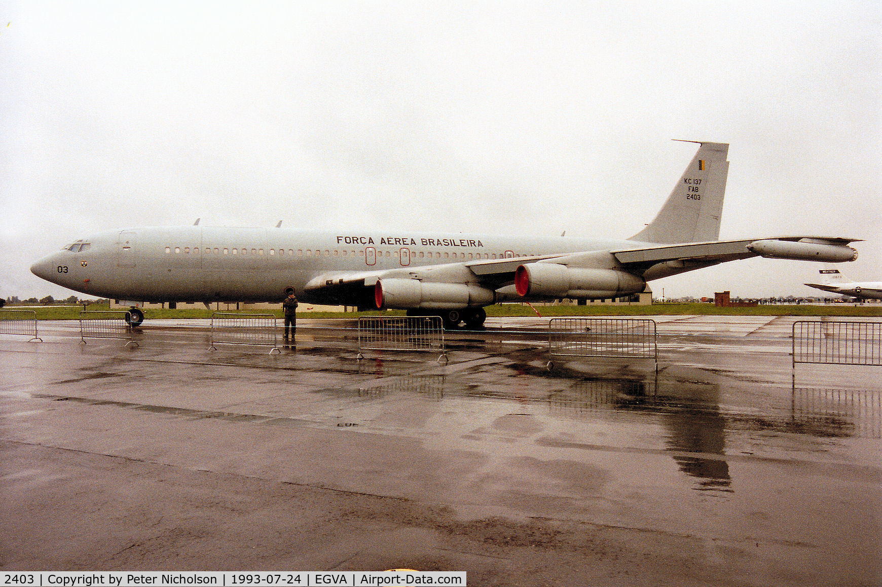 2403, 1969 Boeing KC-137 C/N 20008, KC-137 of 2nd Transport Group of the Brazilian Air Force on display at the 1993 Intnl Air Tattoo at RAF Fairford.