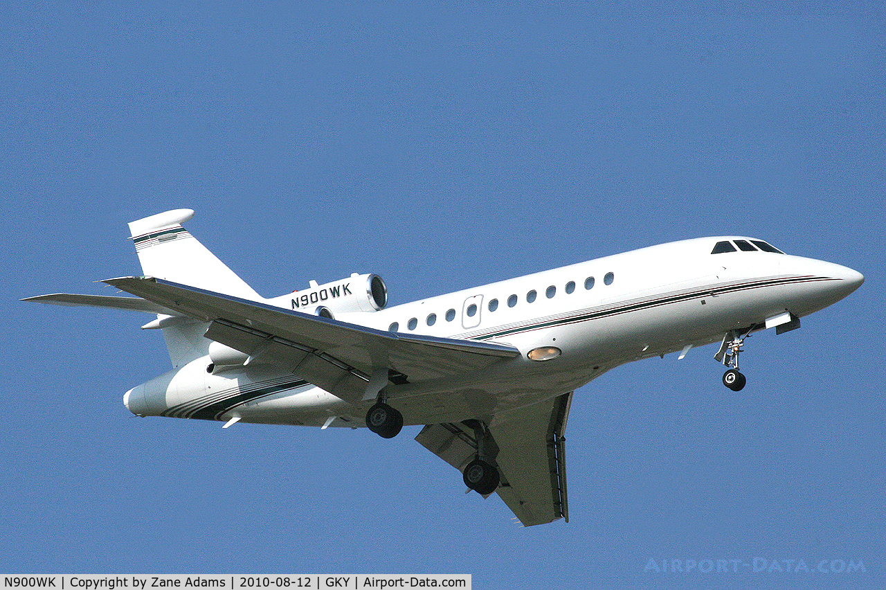 N900WK, 1988 Dassault-Breguet Falcon (Mystere) 900 C/N 57, Arriving at Arlington Municipal Airport - Arlington, TX