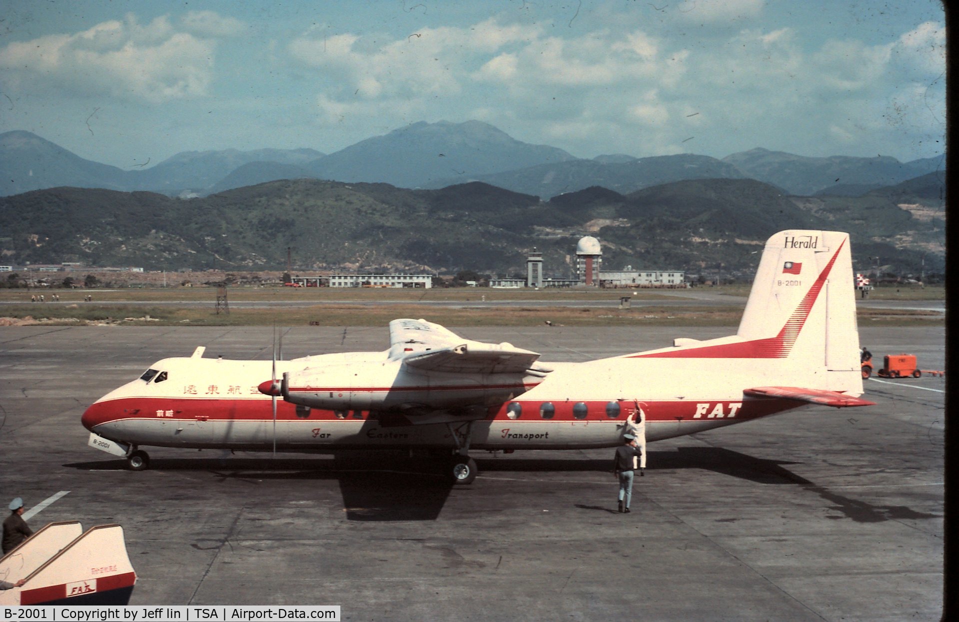 B-2001, 1965 Handley Page HPR-7 Herald 210 C/N 162, Arriving TSA from domestic flight