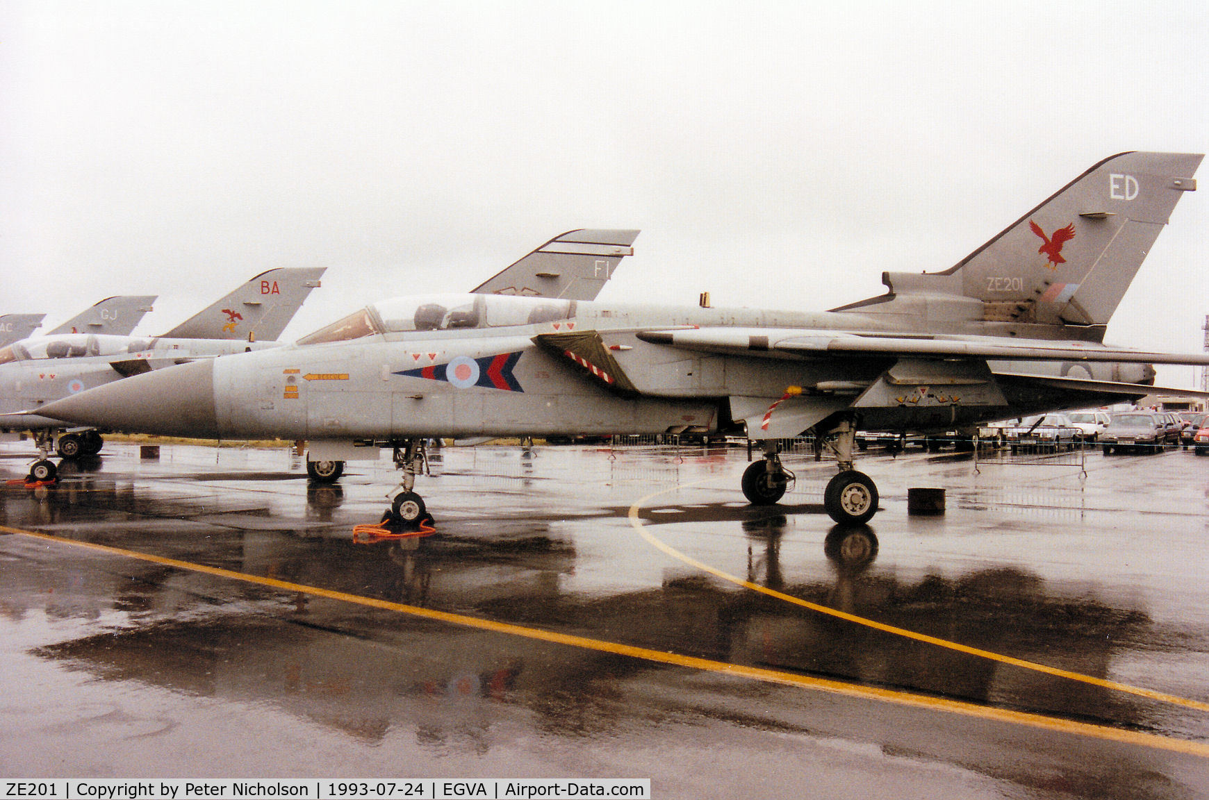 ZE201, 1986 Panavia Tornado F.3 C/N AS022/559/2039, Tornado F.3, callsign Razor 1, of 23 Squadron at RAF Leuchars on display at the 1993 Intnl Air Tattoo at RAF Fairford.