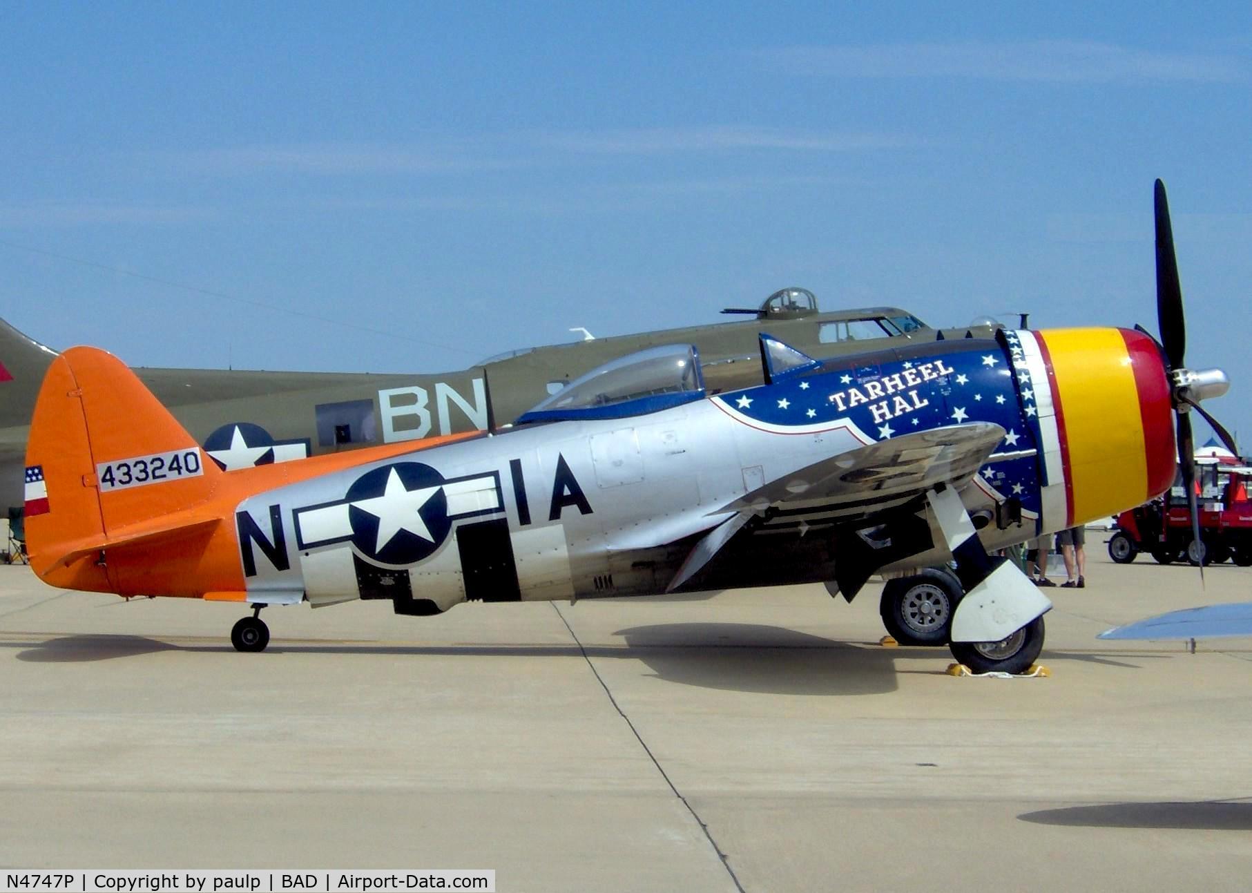 N4747P, 1945 Republic P-47D-40-RA Thunderbolt C/N 44-90368, At Barksdale Air Force Base.