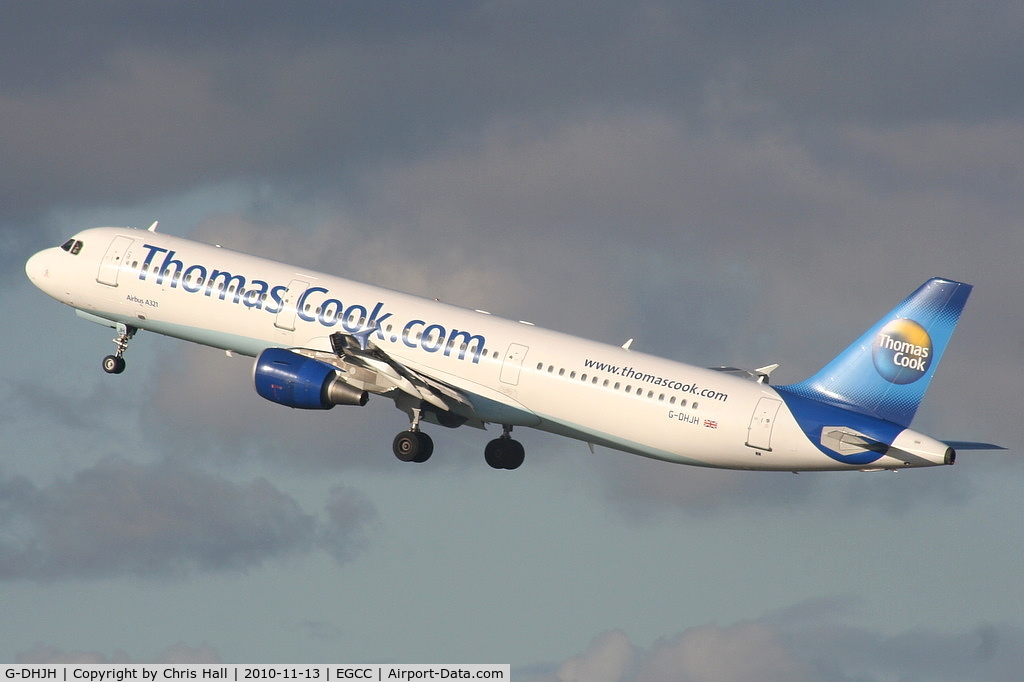 G-DHJH, 2000 Airbus A321-211 C/N 1238, Thomas Cook A321 departing from RW23R