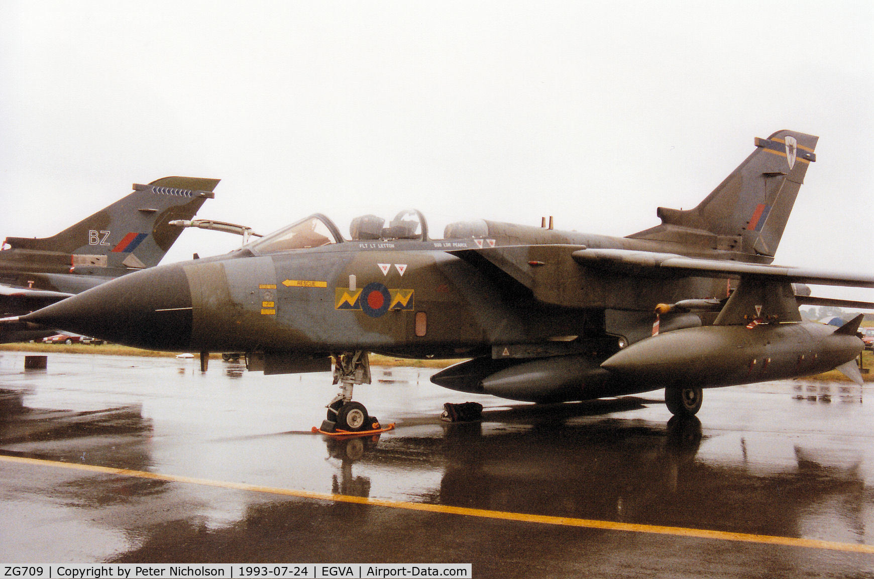 ZG709, 1989 Panavia Tornado GR.1A C/N BS176/816/2655, Tornado GR.1A, callsign G8F53, of 13 Squadron on display at the 1993 Intnl Air Tattoo at RAF Fairford.