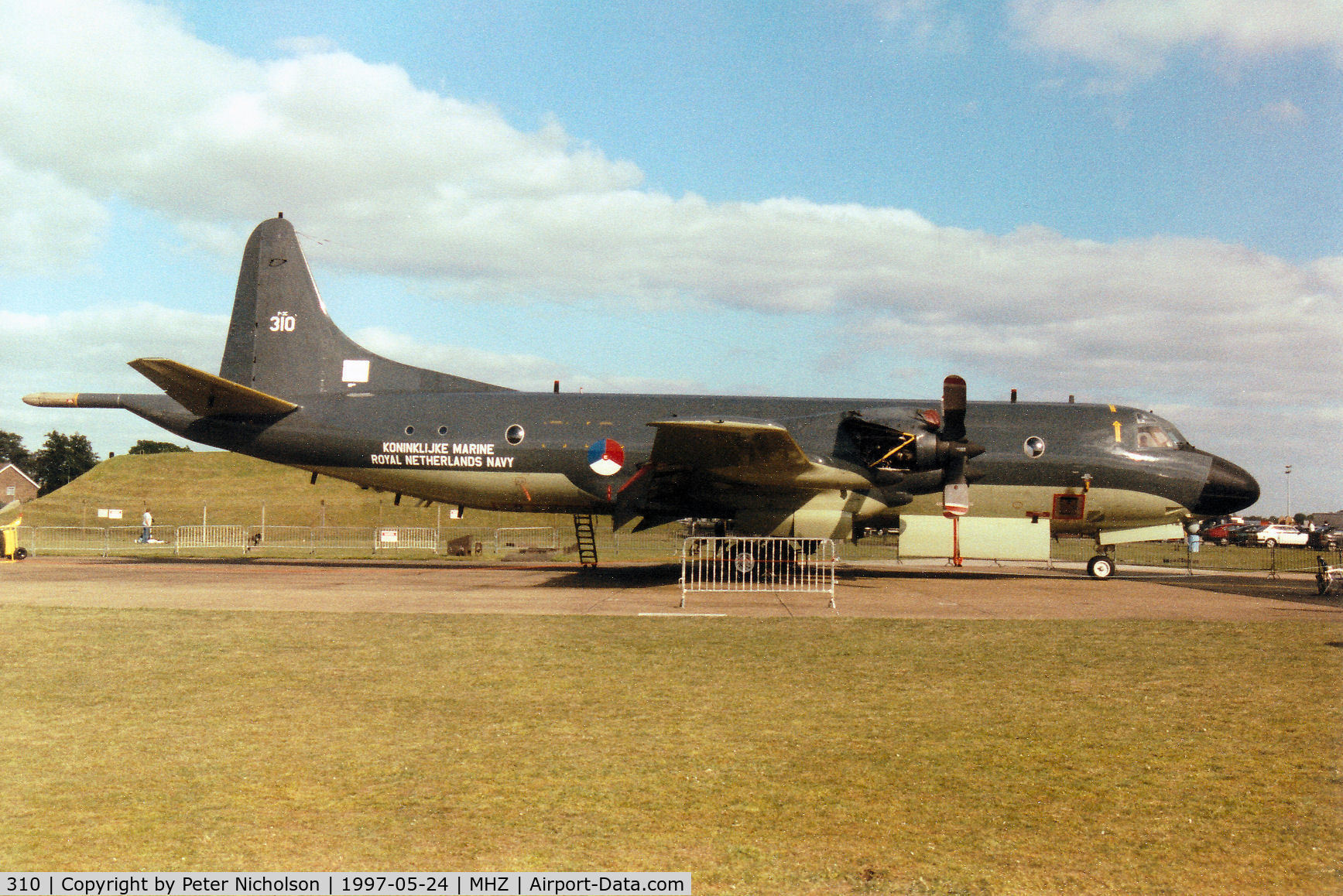 310, Lockheed P-3C Orion C/N 285E-5773, P-3C Orion of 320 Squadron Royal Netherlands Navy on display at the 1997 RAF Mildenhall Air Fete.