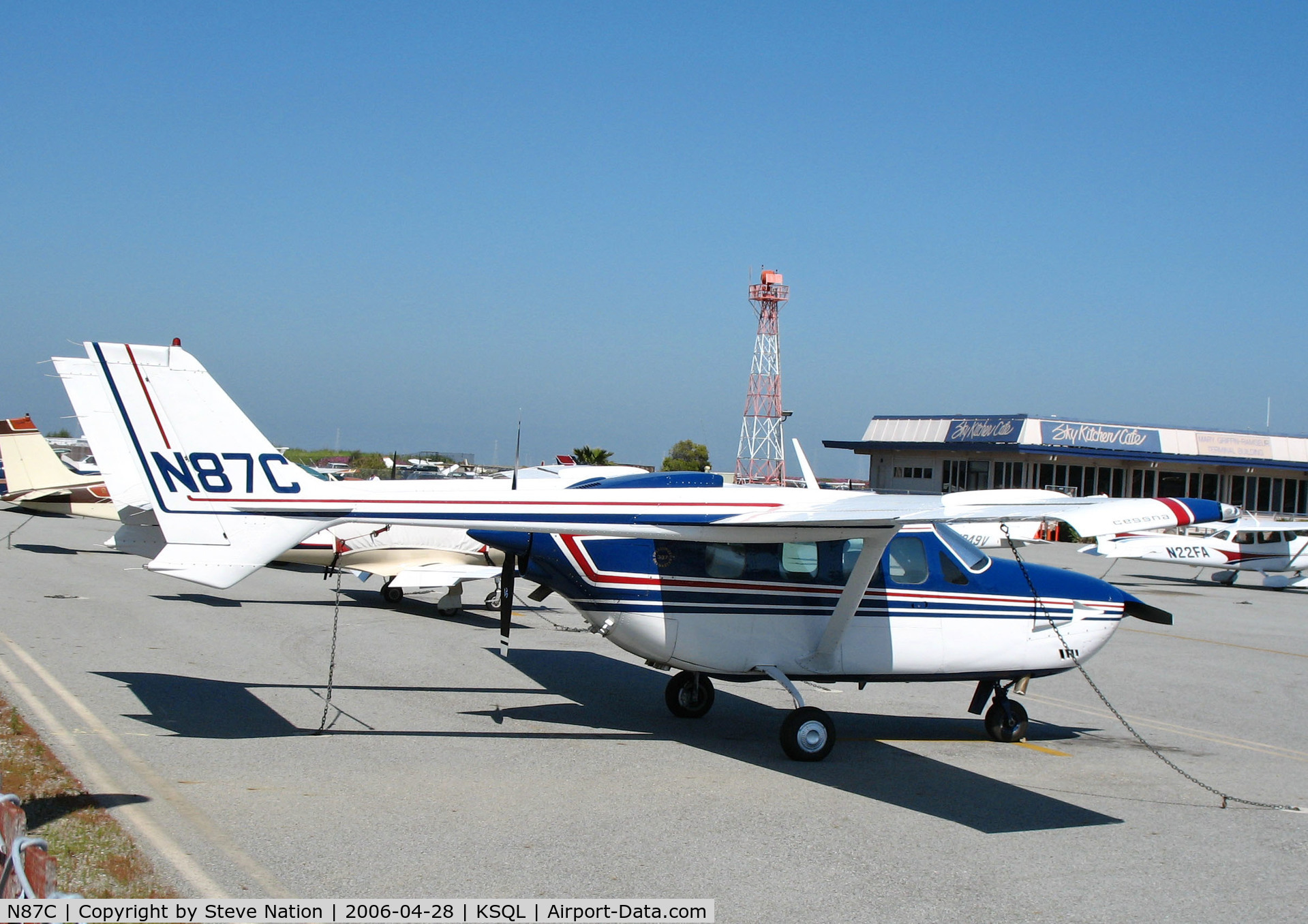 N87C, 1974 Cessna T337G Turbo Super Skymaster C/N P3370118, 1974 Cessna T337G in from Minden, NV @ San Carlos, CA