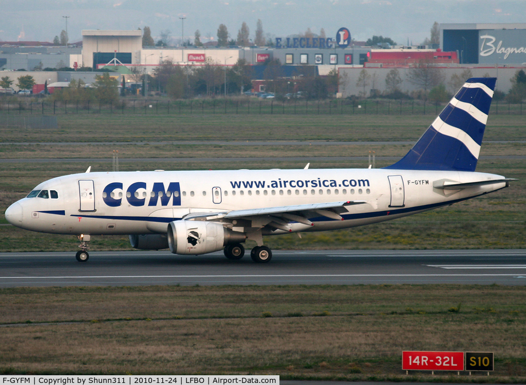 F-GYFM, 1999 Airbus A319-112 C/N 1068, Taxiing to Air France facility after test flight...