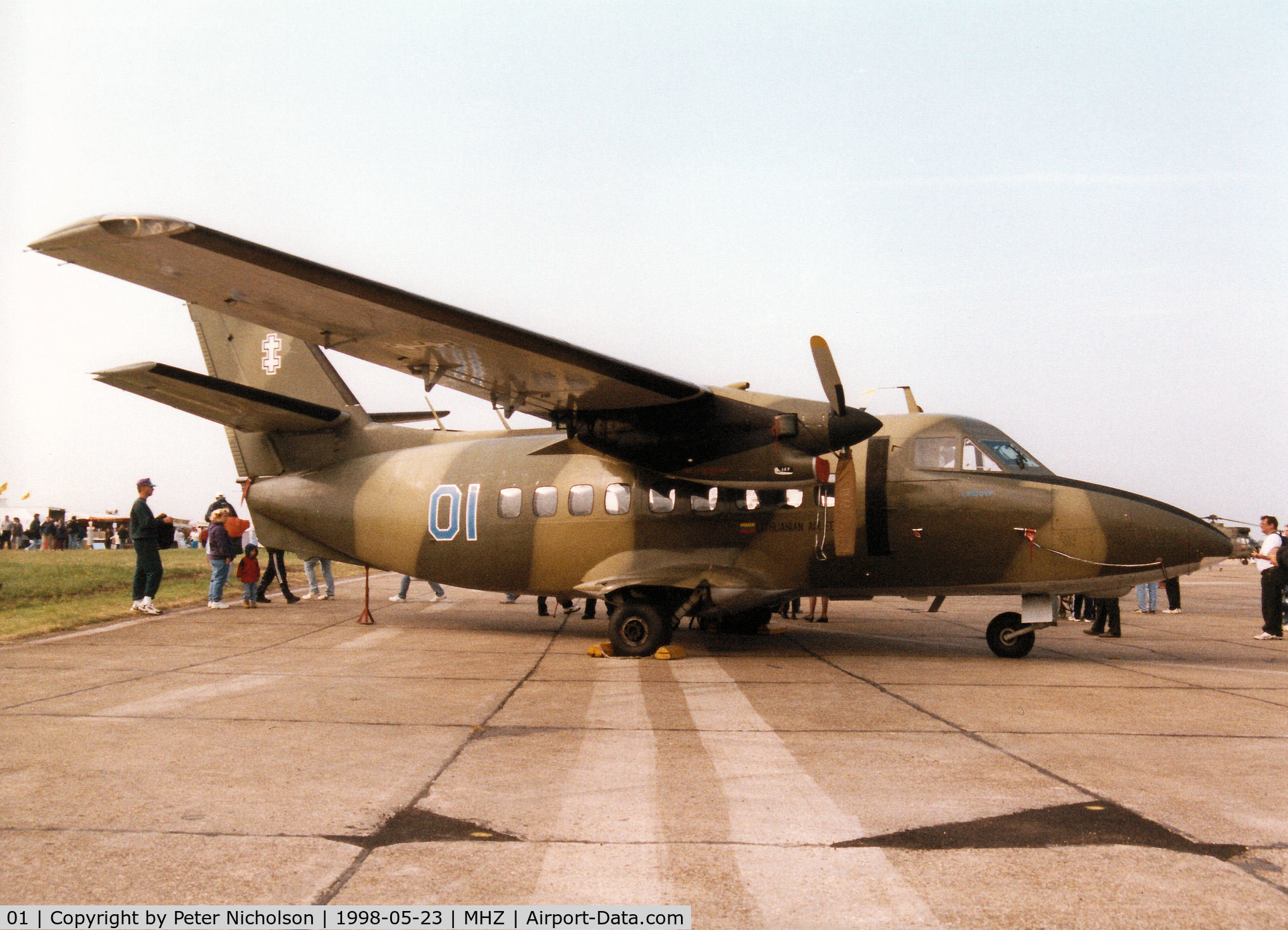 01, 1982 Let L-410UVP-T Turbolet C/N 820738, Turbolet of 12 Transports Eskradille of the Lithuanian Air Force based at Zokniai on display at the 1998 RAF Mildenhall Air Fete.