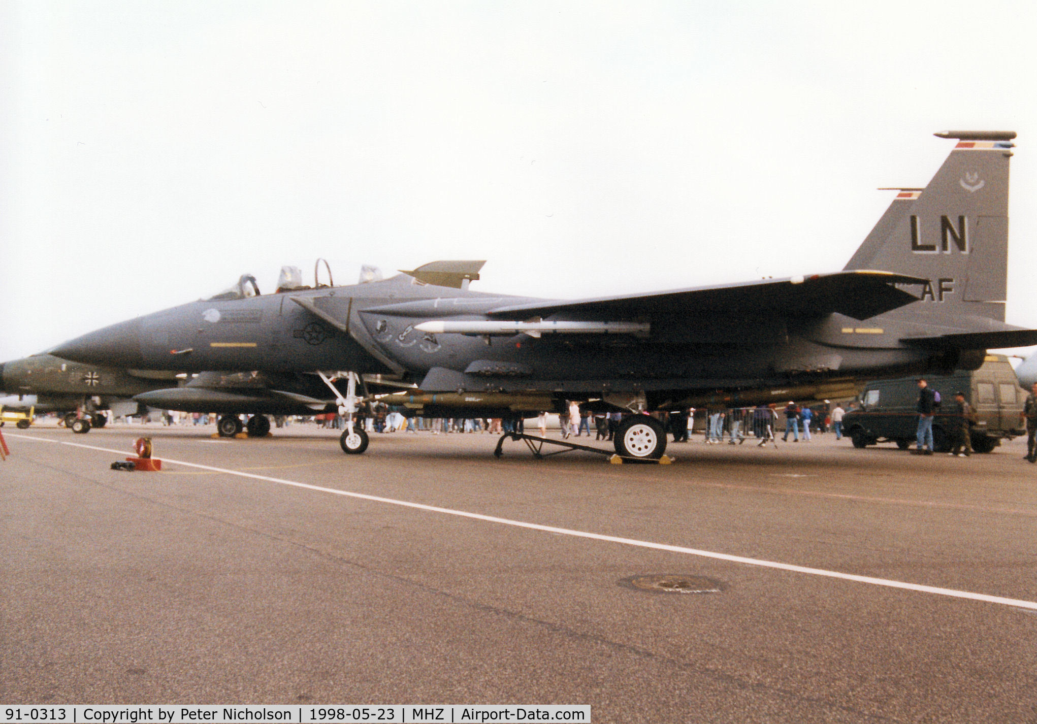91-0313, 1991 McDonnell Douglas F-15E Strike Eagle C/N 1220/E178, F-15E Strike Eagle of the 48th Fighter Wing at RAF Lakenheath in special markings for the 3rd Air Force Commanding Officer.