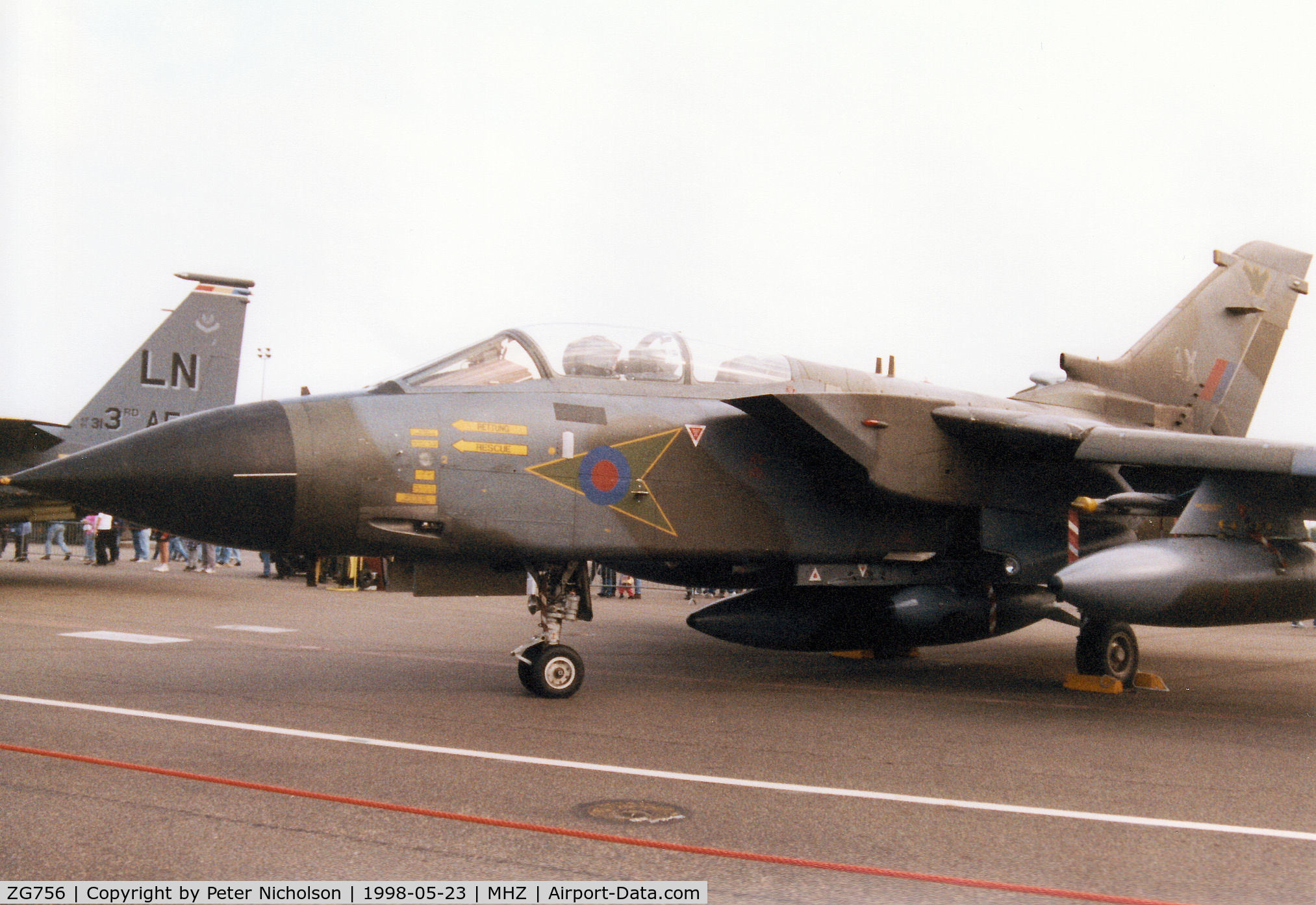 ZG756, 1991 Panavia Tornado GR.1 C/N 880/BT054/3431, Tornado GR.1 of 9 Squadron on display at the 1998 RAF Mildenhall Air Fete.