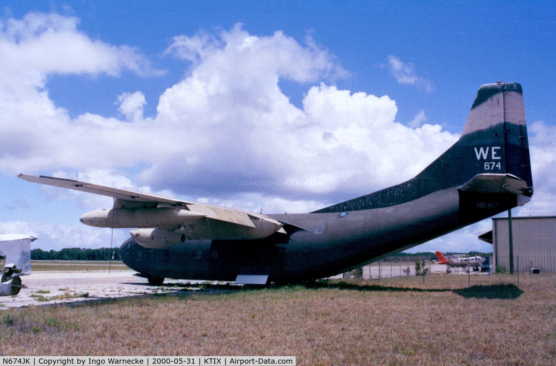 N674JK, 1954 Fairchild C-123K Provider C/N 20123, Fairchild C-123K Provider (minus propellers) at Titusville airfield