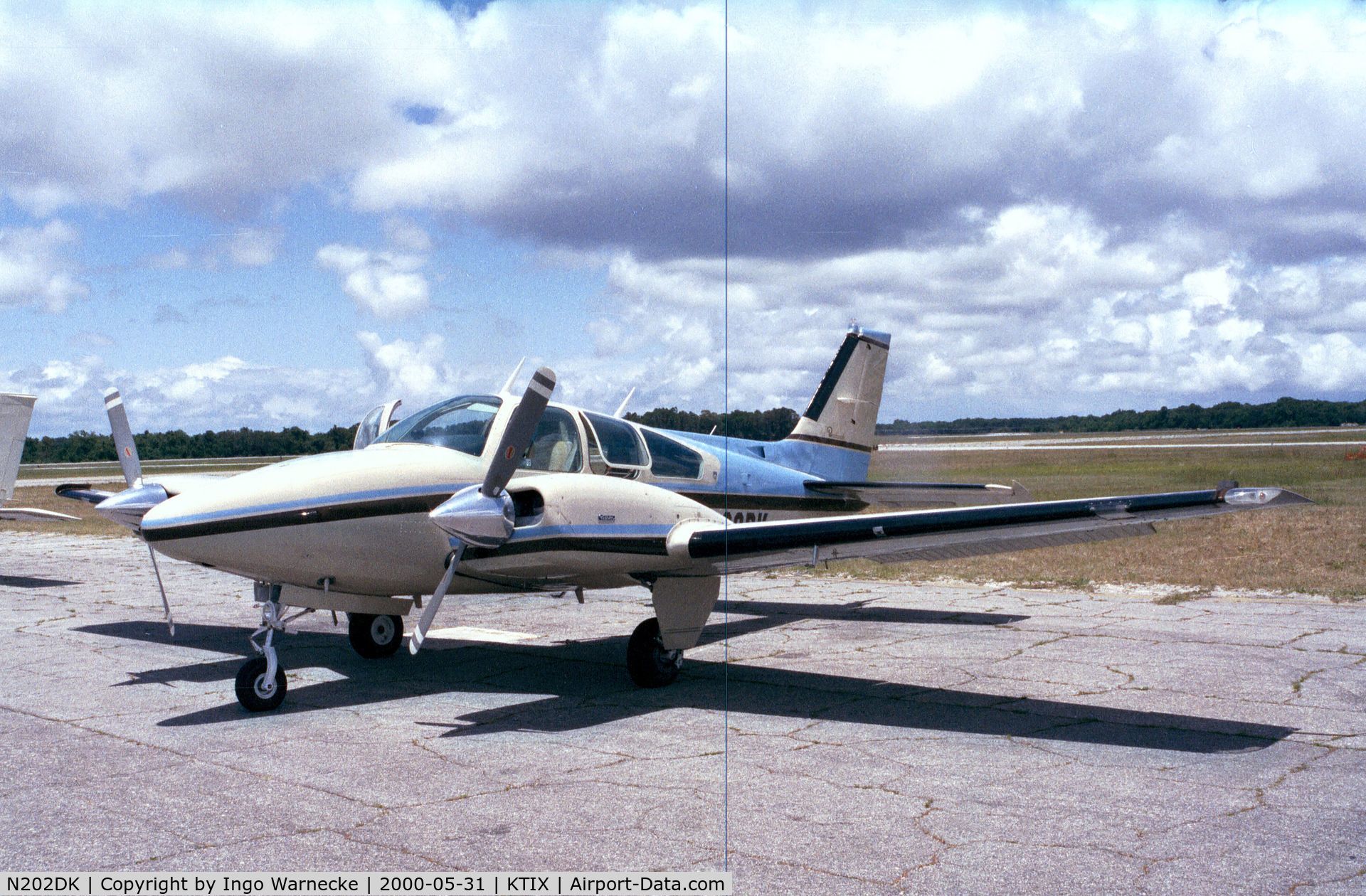 N202DK, 1978 Beech 95-B55 (T42A) Baron C/N TC-2152, Beechcraft 95-B55 Baron  (ex T-42A Cochise?) at Titusville airfield