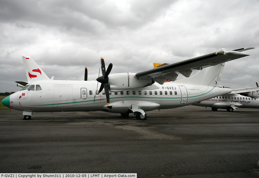 F-GVZJ, 1988 ATR 42-320 C/N 093, Stored at MPL with Equaflight titles and c/s...