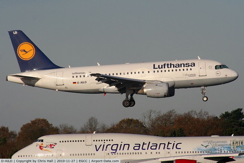 D-AILD, 1996 Airbus A319-114 C/N 623, Lufthansa A319 arriving on RW05L