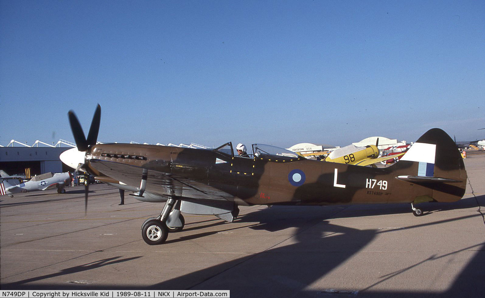 N749DP, 1945 Supermarine Spitfire XIV C/N 6S/583887, Taken 11 August 1989 at NAS Miramar.