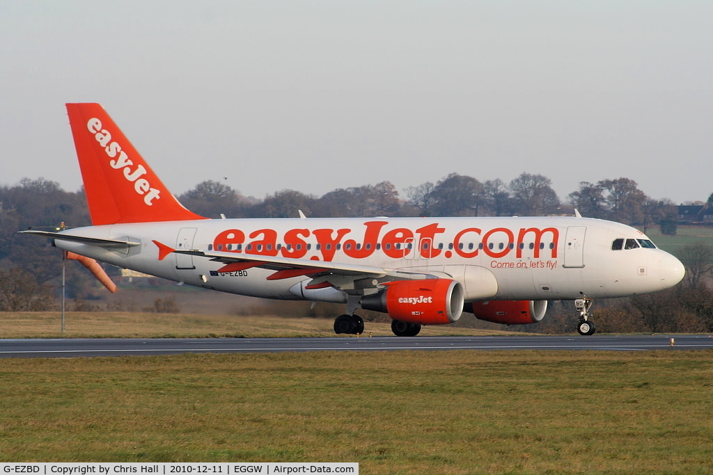 G-EZBD, 2006 Airbus A319-111 C/N 2873, easyJet A319 taxying to RW26