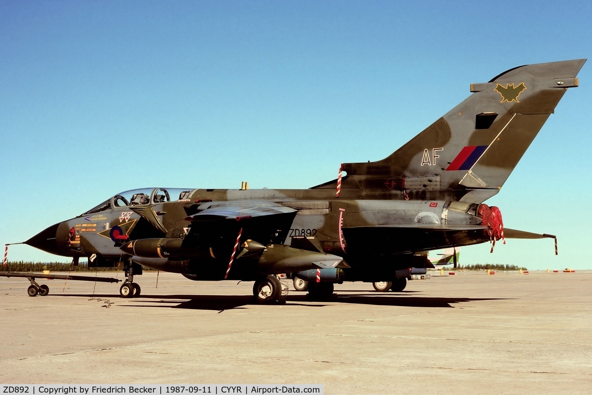 ZD892, 1985 Panavia Tornado GR.1 C/N BS152/460/2468, flightline at Goose Bay