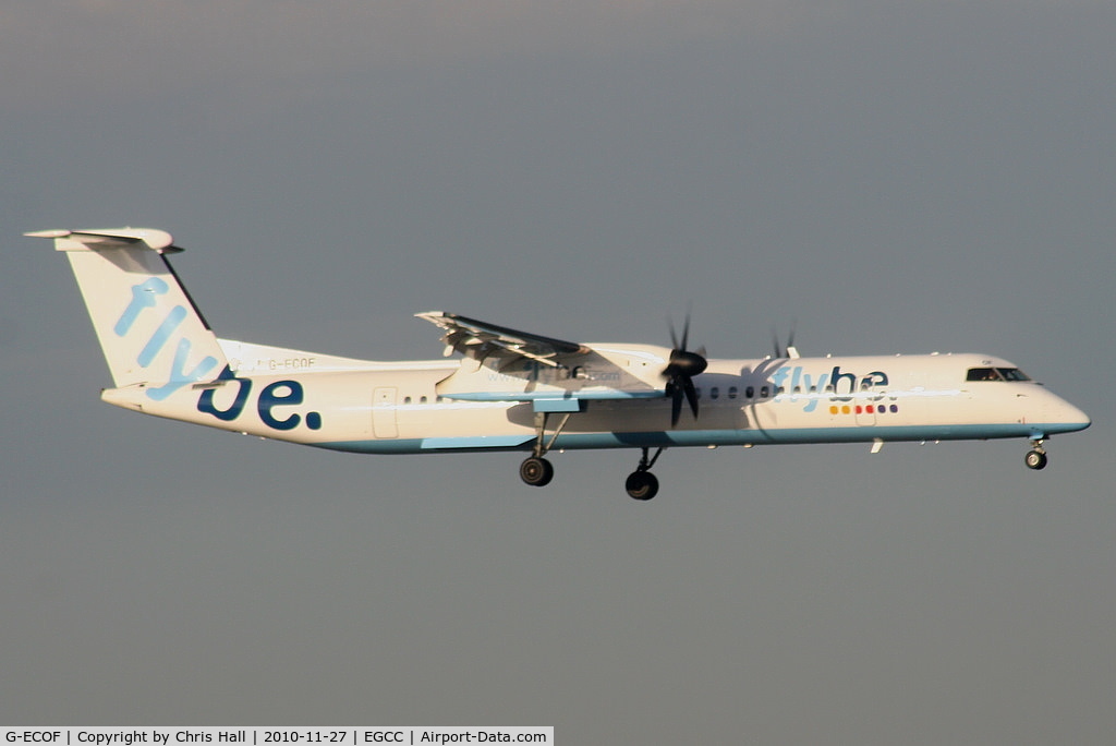 G-ECOF, 2008 De Havilland Canada DHC-8-402Q Dash 8 C/N 4216, flybe Dash-8 on finals for RW05L