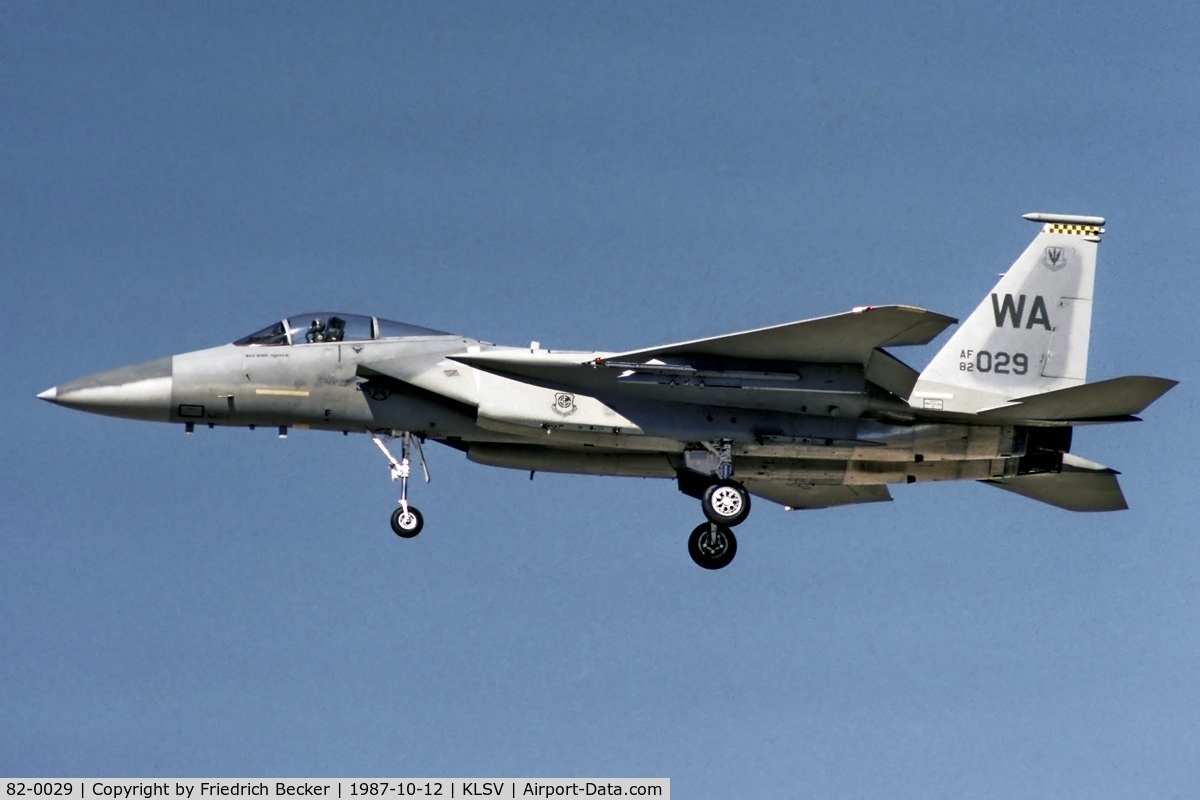 82-0029, 1981 McDonnell Douglas F-15C Eagle C/N 0844/C260, on final at Nellis AFB