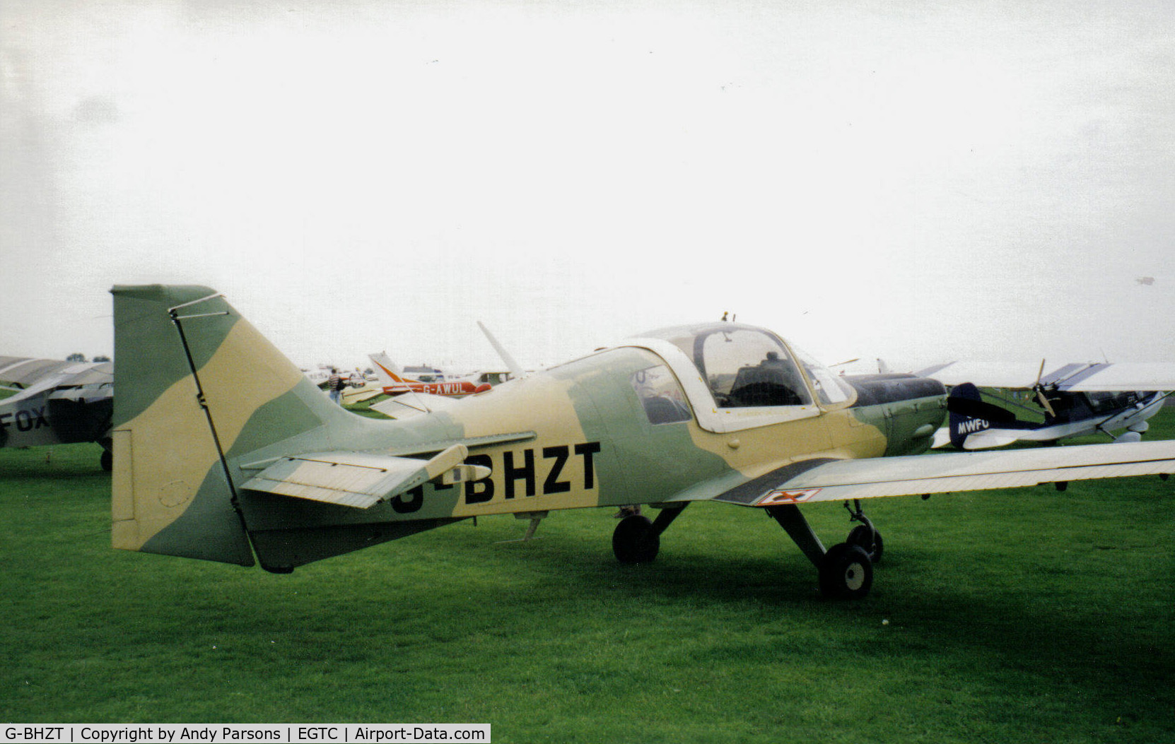 G-BHZT, 1980 Scottish Aviation Bulldog Series 120 Model 1210 C/N BH120/412, At a PFA Rally Cranfield (scanned print)