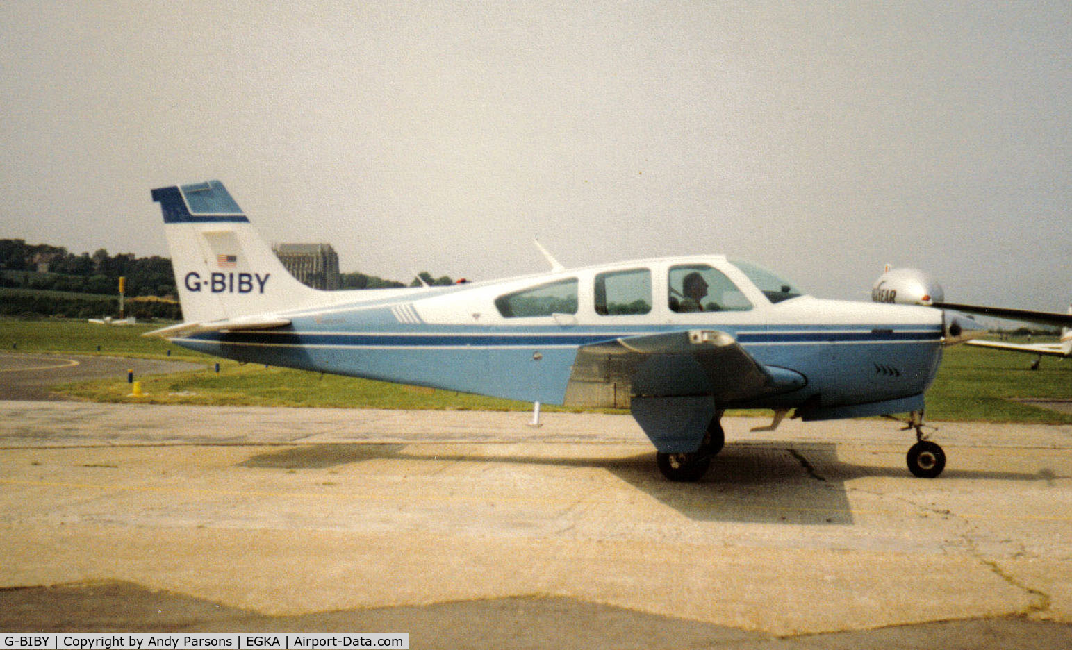 G-BIBY, 1980 Beech F33A Bonanza Bonanza C/N CE-906, Old scanned print taken at Shoreham