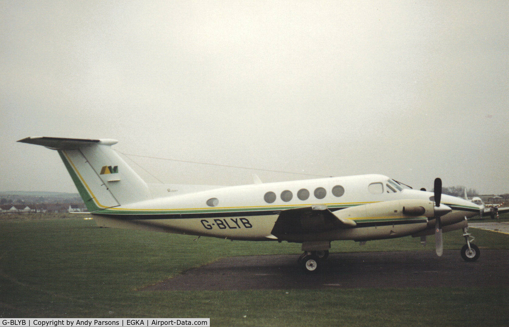 G-BLYB, 1985 Beech B200 Super King Air King Air C/N BB-1232, Visiting Shoreham (scanned print)