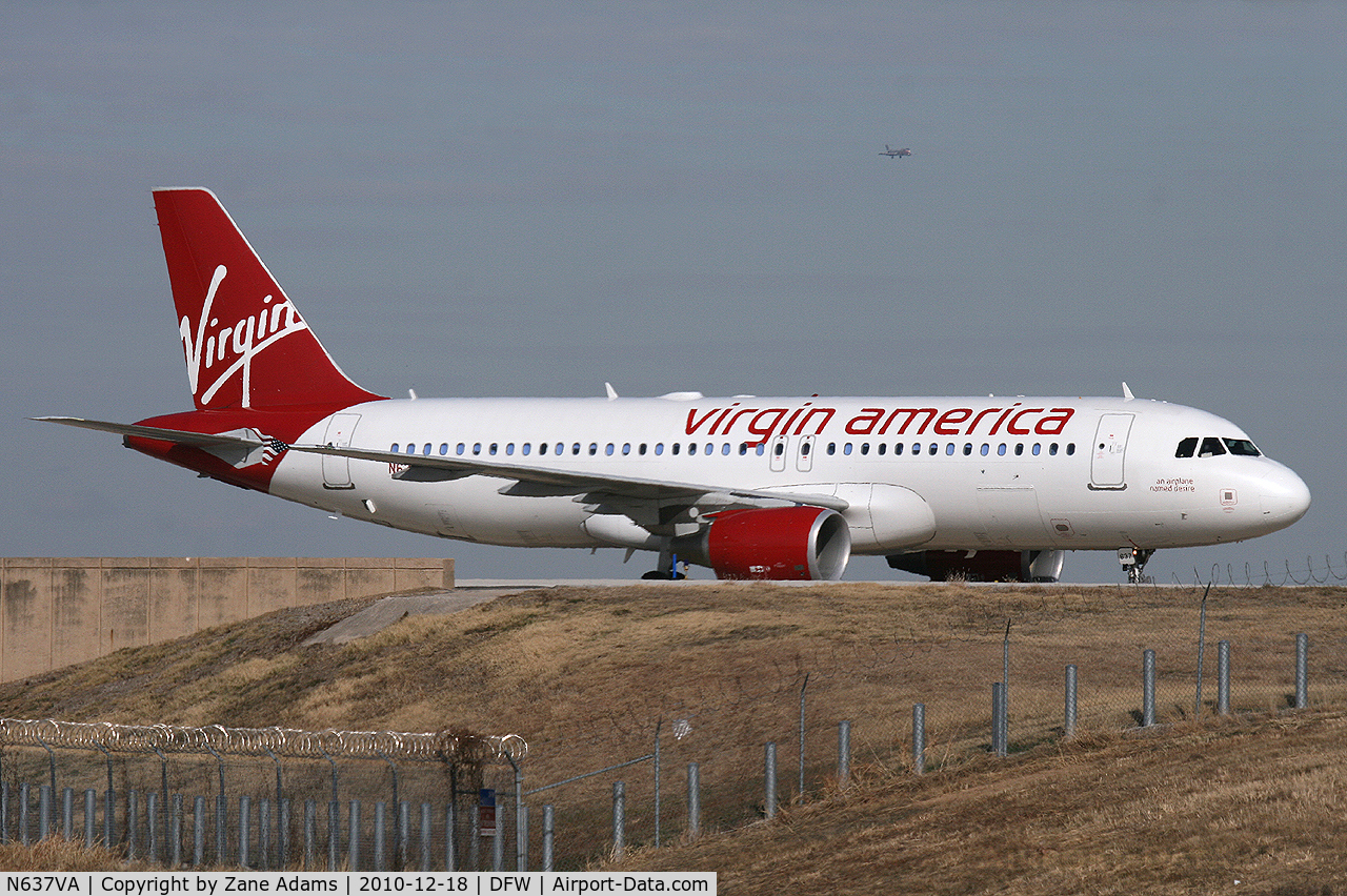 N637VA, 2008 Airbus A320-214 C/N 3465, Virgin America at DFW Airport