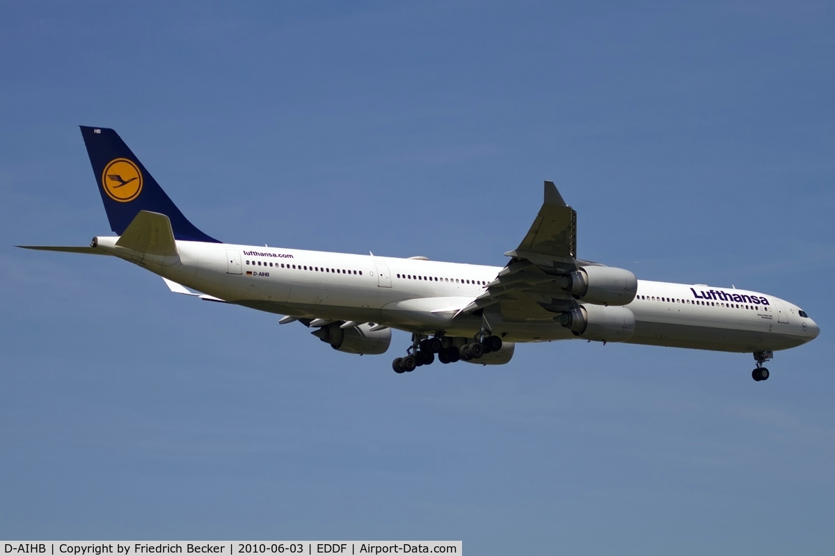 D-AIHB, 2003 Airbus A340-642 C/N 517, on final RW07R