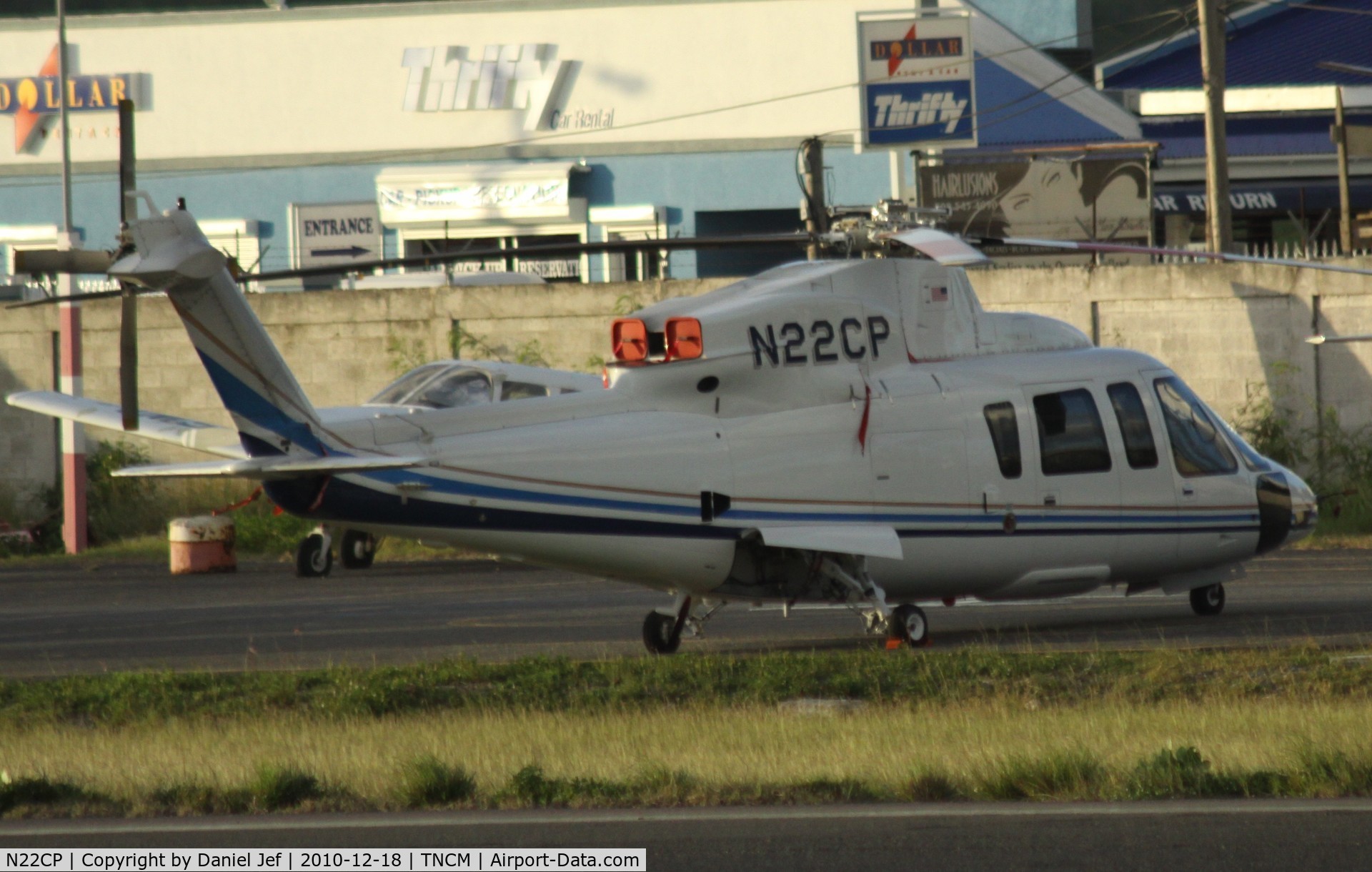 N22CP, 2002 Sikorsky S-76C C/N 760530, N22CP at the helipad at TNCM