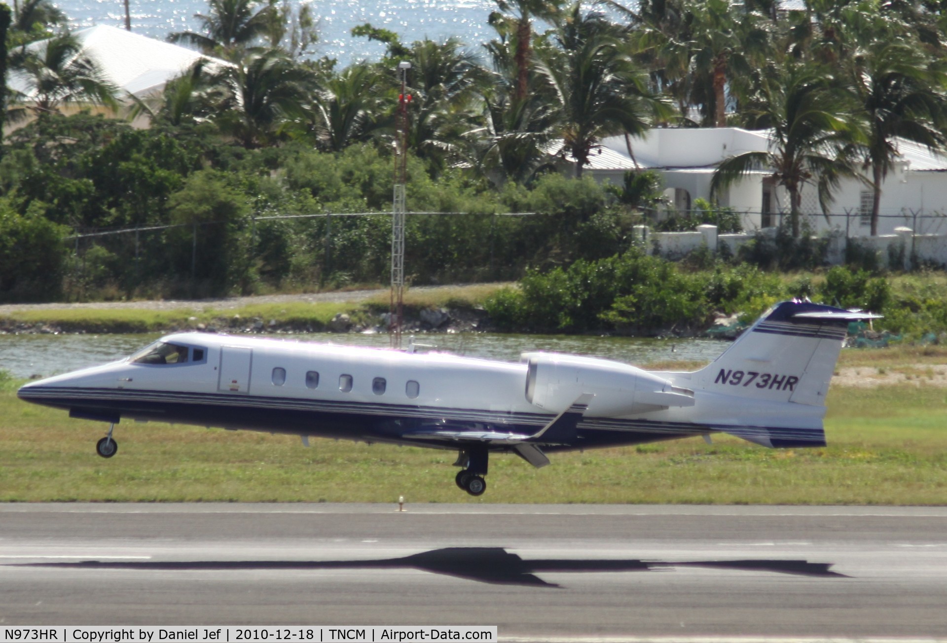 N973HR, Learjet Inc 60 C/N 260, N973HR landing at TNCM