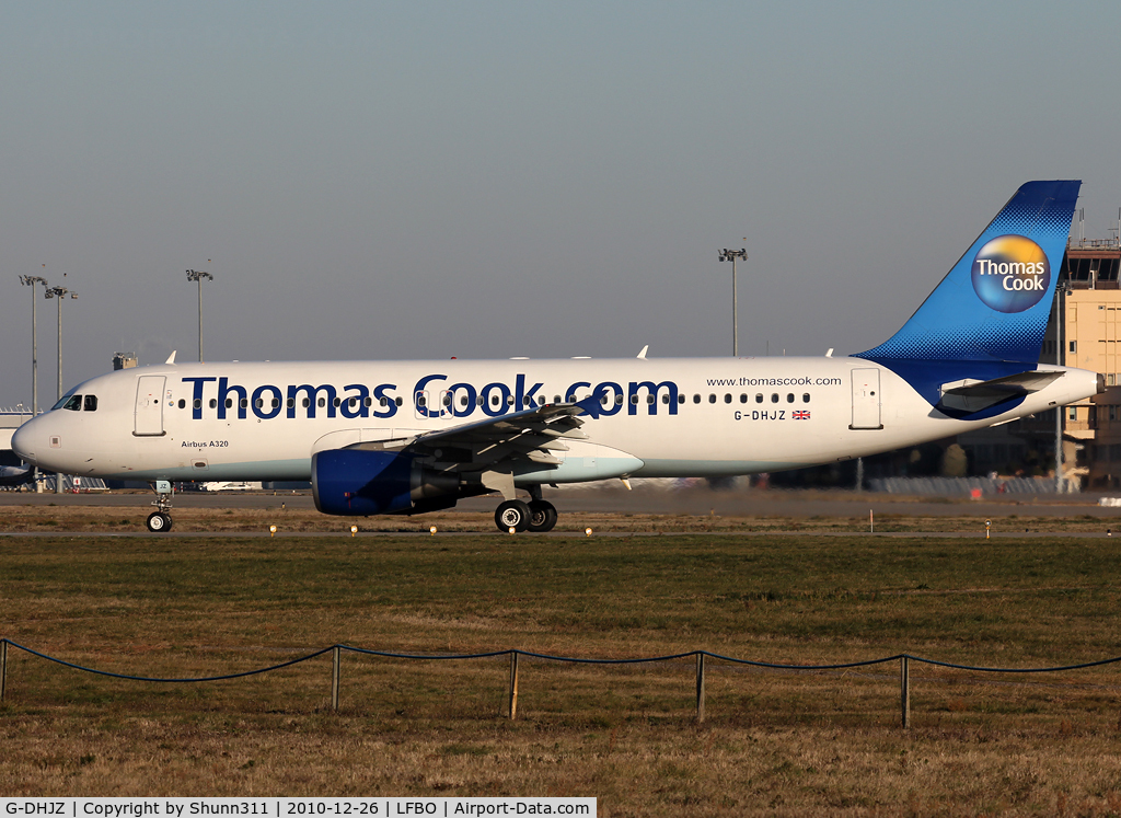 G-DHJZ, 2003 Airbus A320-214 C/N 1965, Lining up rwy 32R for departure...