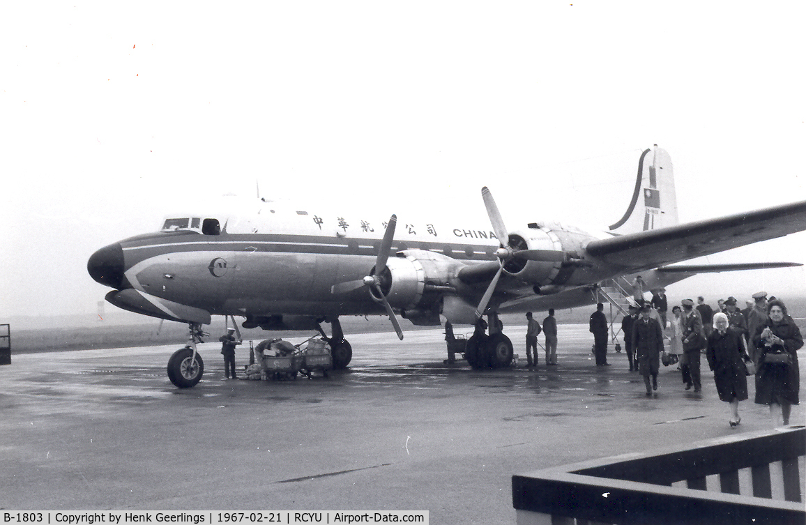B-1803, 1945 Douglas C-54G Skymaster C/N 36030, China Airlines , Hualien Airport , Taiwan , 1967