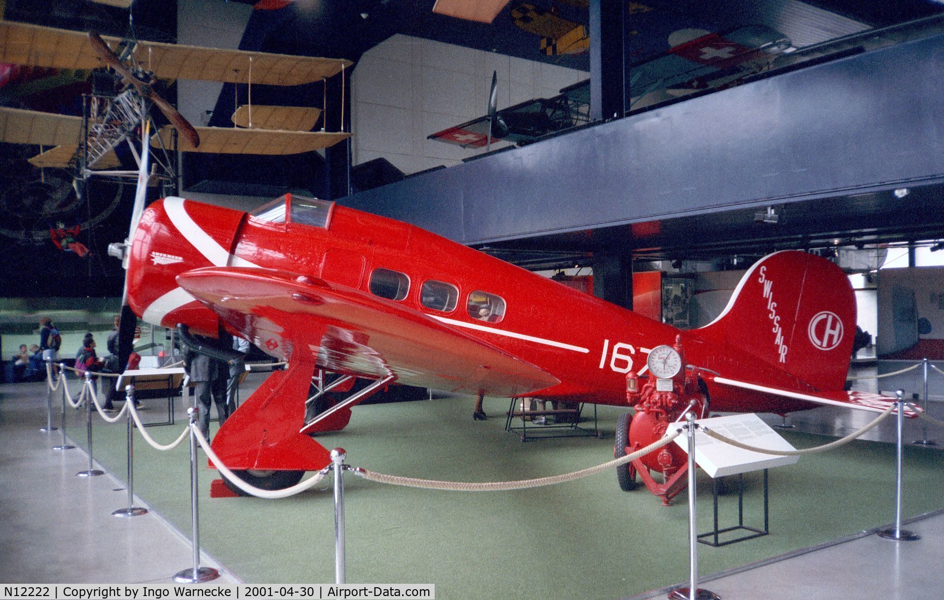 N12222, Lockheed 9C Orion C/N 180, Lockheed 9C Orion (painted to represent CH-167 of Swissair) at the Verkehrshaus der Schweiz, Luzern