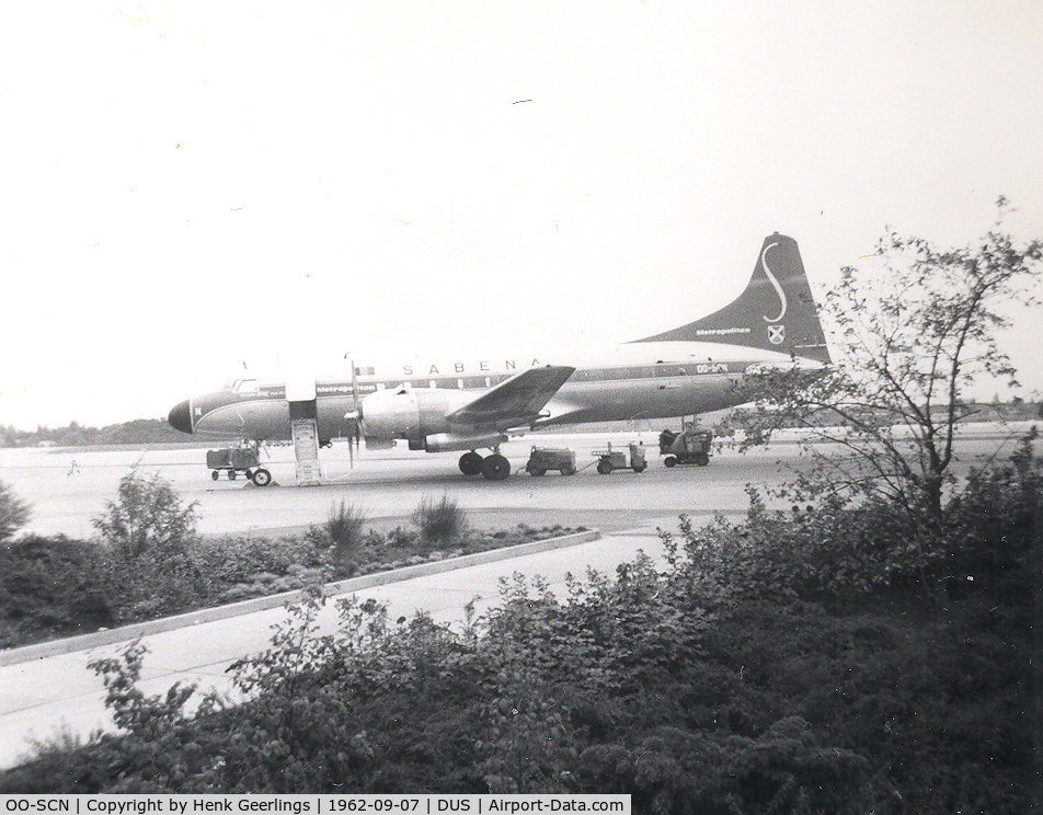 OO-SCN, 1956 Convair 580(F) C/N 361, Sabena , CV440-12 at Dusseldorf Airport , 1962