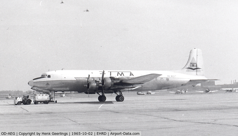 OD-AEG, 1955 Douglas DC-6A-B C/N 44688, TMA at Rotterdam , 1965