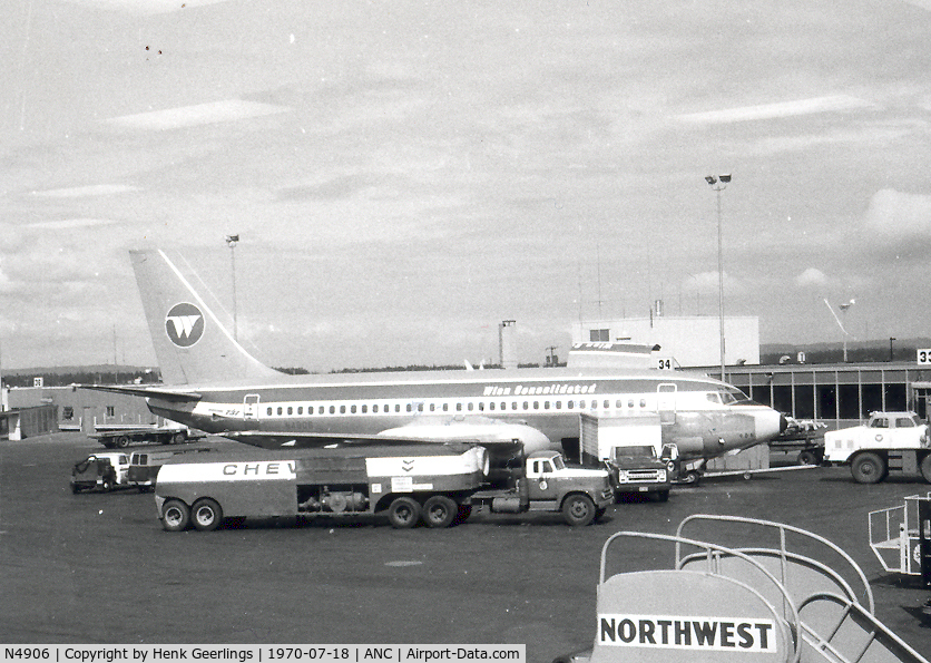N4906, 1969 Boeing 737-210C C/N 20138, B737-210C at Anchorage , Jul 1970
