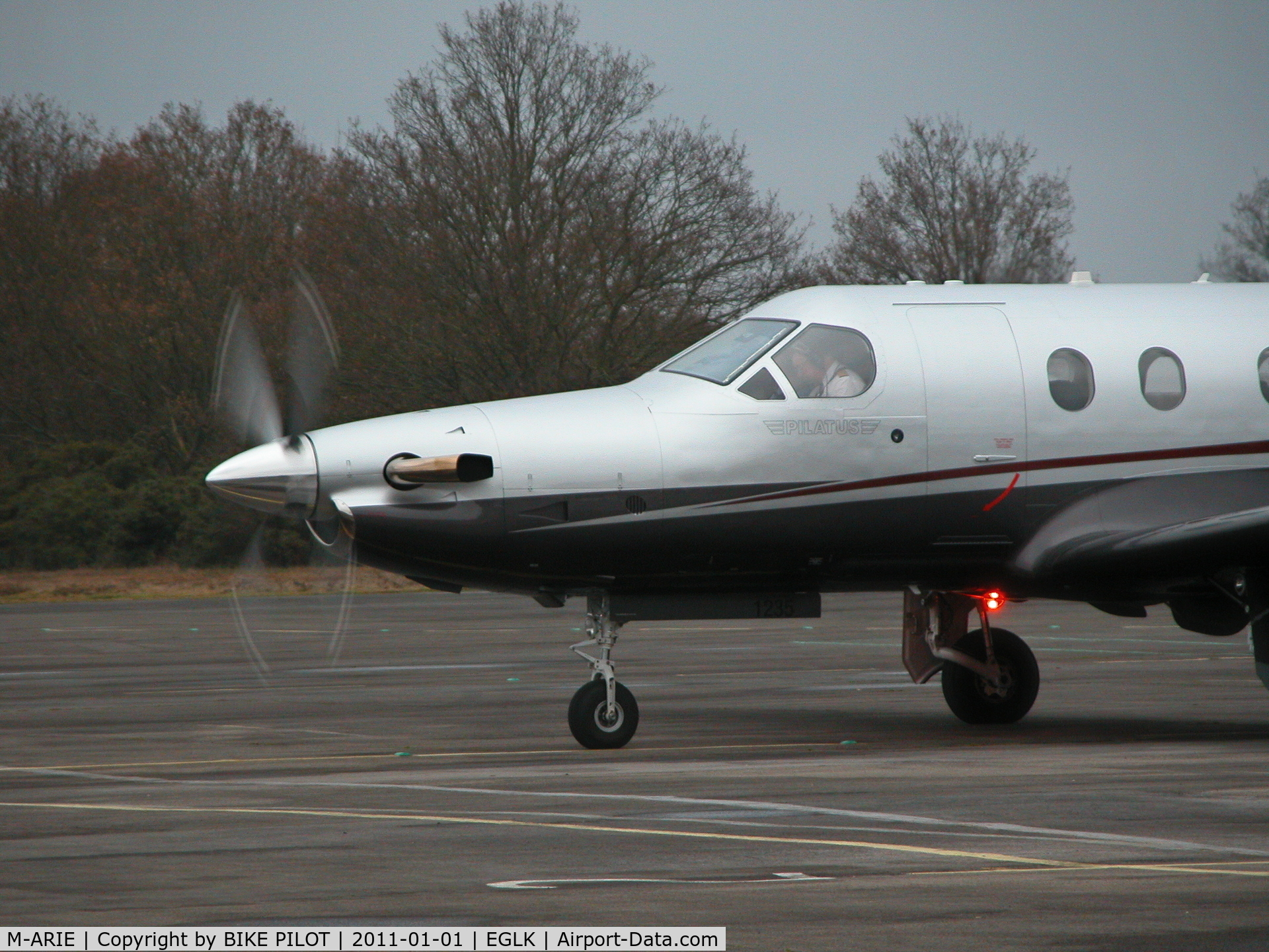 M-ARIE, 2010 Pilatus PC-12/47E C/N 1235, Manx registered PC12 just after start up on the terminal ramp.