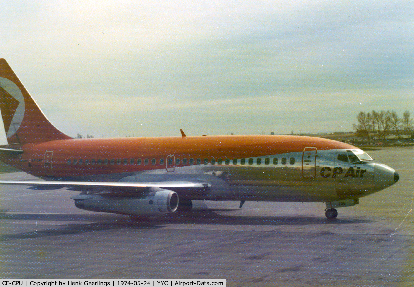 CF-CPU, 1968 Boeing 737-217 C/N 19888, CP Air , B737 at Calgary , 1974