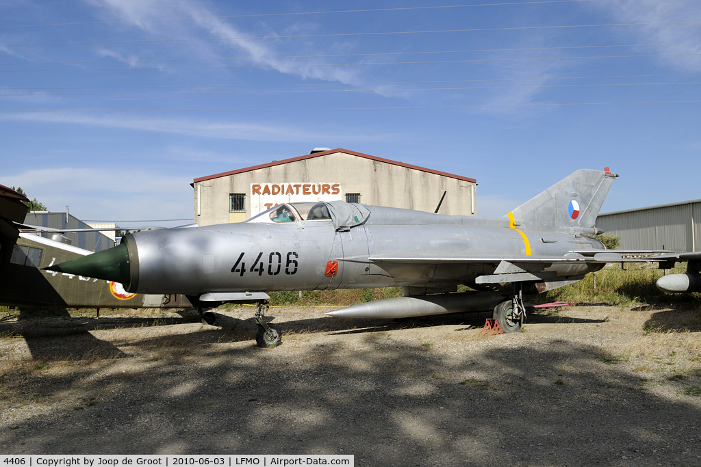 4406, 1966 Mikoyan-Gurevich MiG-21PFM C/N 94A4406, This Czech AF MiG is preserved in the local museum 'Les Amis de la 5ème Escadre'
