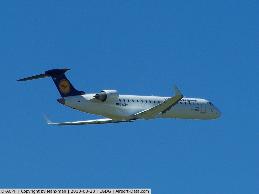 D-ACPH, 2002 Canadair CRJ-701ER (CL-600-2C10) Regional Jet C/N 10043, Climbing away from Newquay