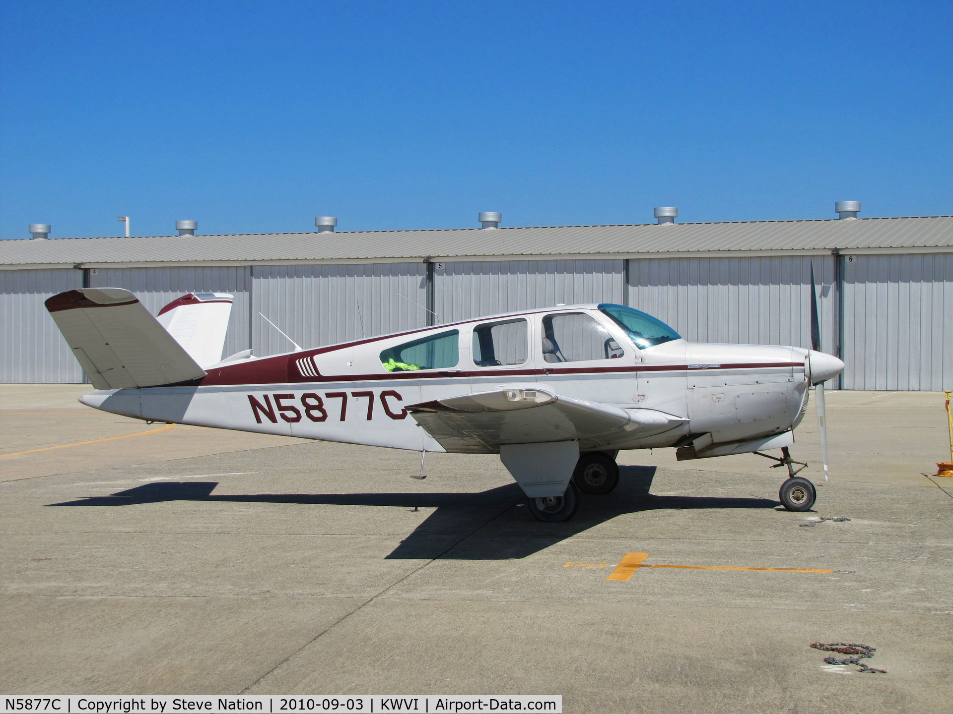 N5877C, 1951 Beech C35 Bonanza C/N D-2833, Locally-based 1951 Beech C35 Bonanza @ 2010 Watsonville Fly-In