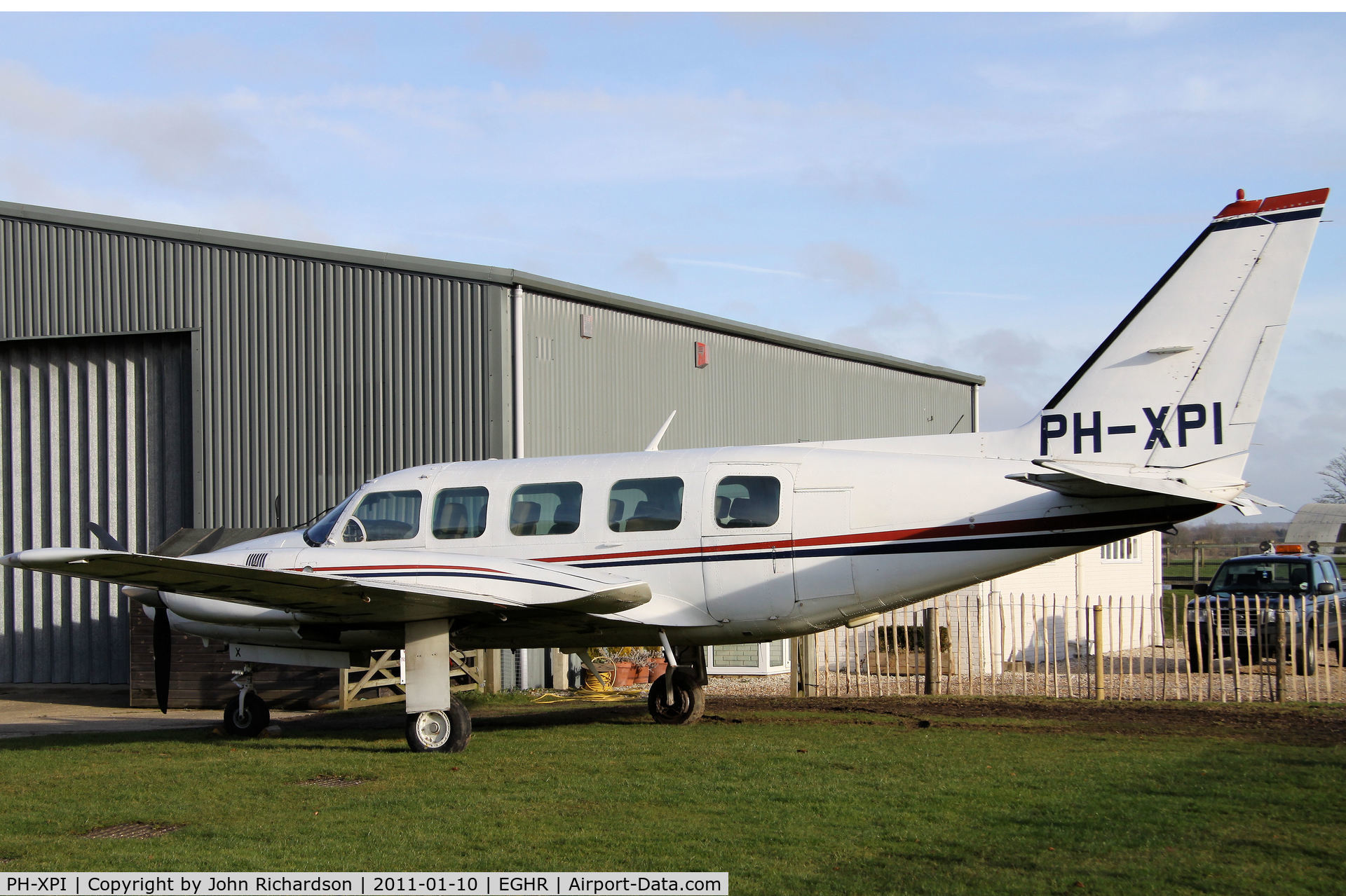 PH-XPI, 1977 Piper PA-31-350 Chieftain C/N 31-7752187, Parked outside Maintenance Hangar