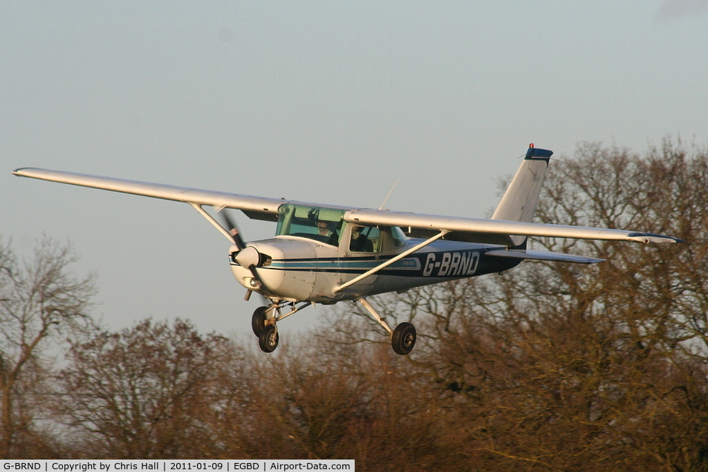 G-BRND, 1979 Cessna 152 C/N 152-83776, landing at Derby-Eggington airfield