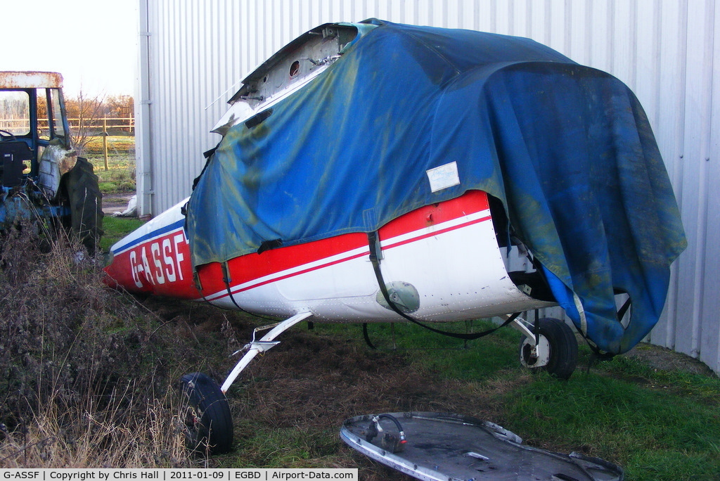 G-ASSF, 1964 Cessna 182G Skylane C/N 182-55593, damaged in an accident while departing from Eddsfield Airfield, East Yorkshire in December 2007