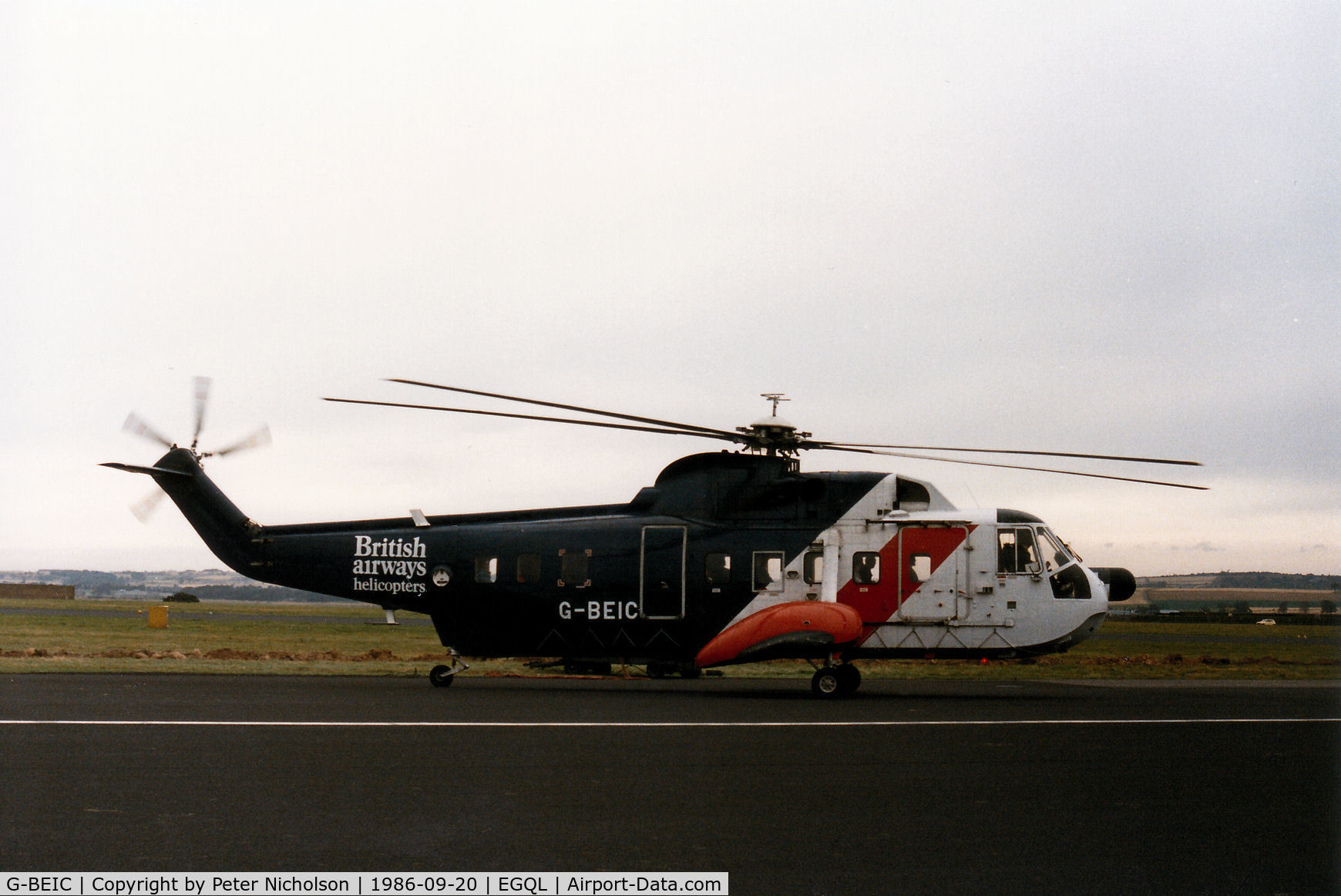 G-BEIC, 1979 Sikorsky S-61N C/N 61222, S-61N of British Airways Helicopters provided pleasure flights at the 1986 RAF Leuchars Airshow.