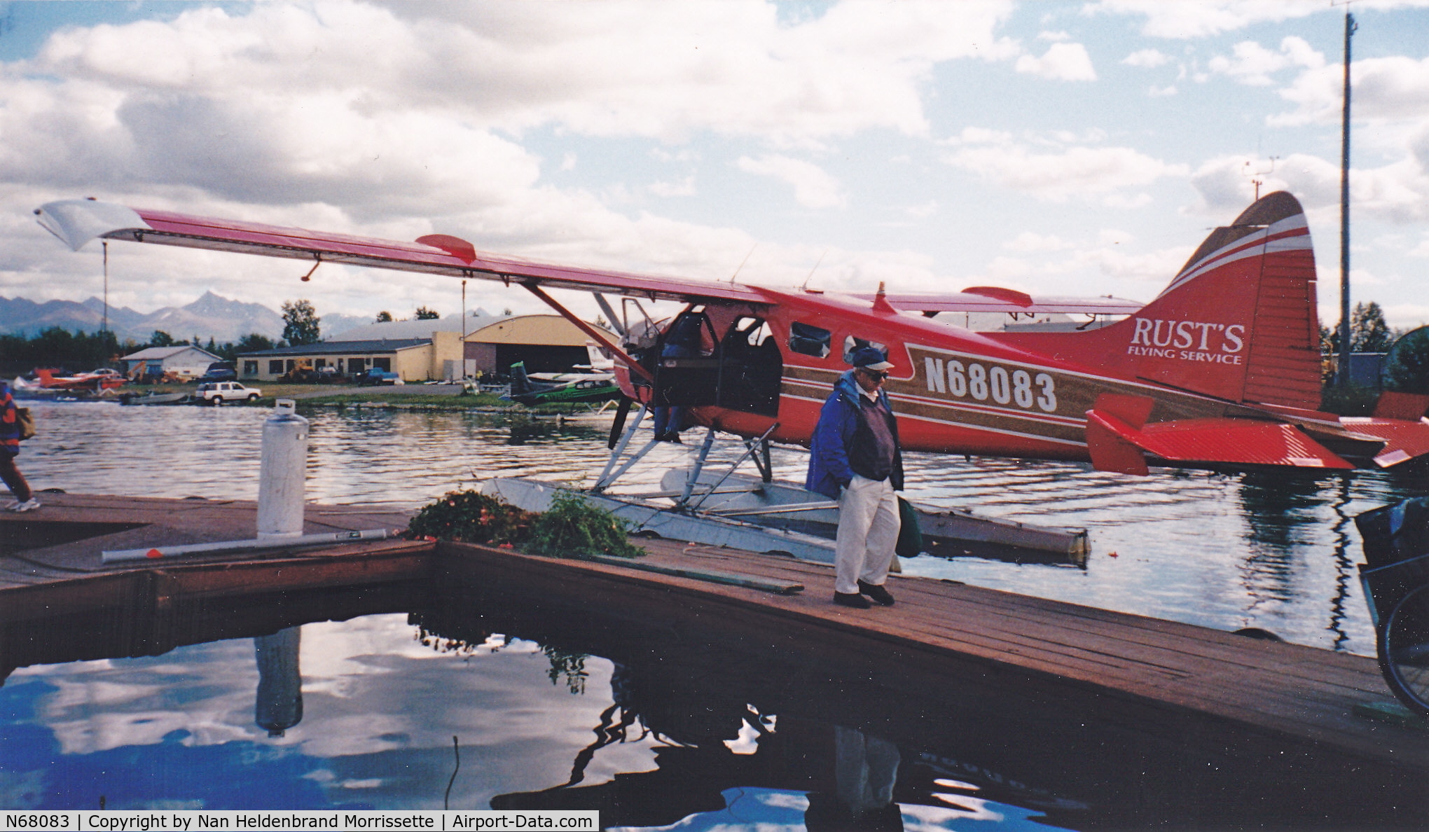 N68083, 1958 De Havilland Canada DHC-2 Beaver Mk.I C/N 1254, Ladd Heldenbrand, my father, inspecting our Rust's Beaver. From Anchorage to see Denali, the last week of August 2000. Never to be forgotten, a glorious flight.