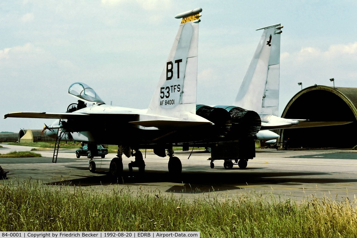 84-0001, 1984 McDonnell Douglas F-15C Eagle C/N 0908/C304, flightline at Bitburg