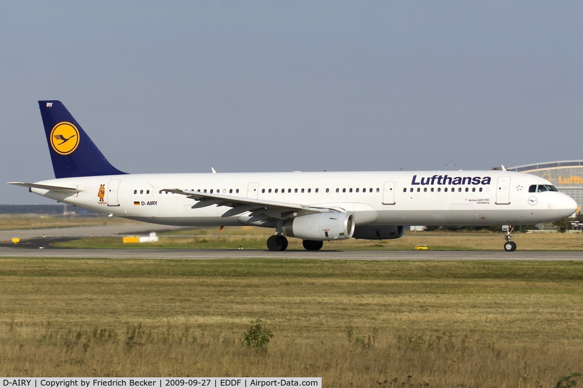 D-AIRY, 1998 Airbus A321-131 C/N 0901, departing via RW18W