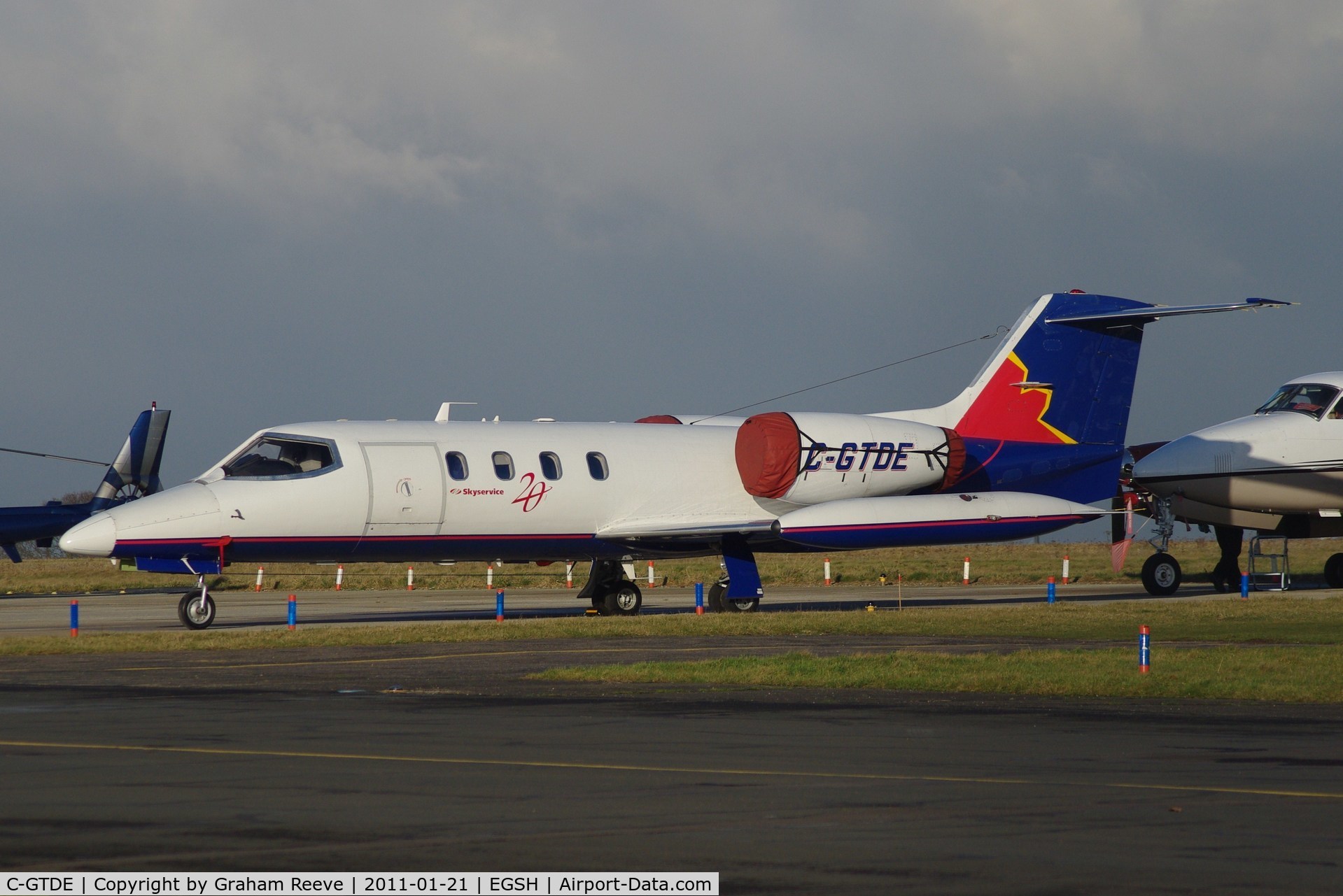 C-GTDE, 1976 Gates LearJet 35 C/N 35-057, Parked at Norwich.